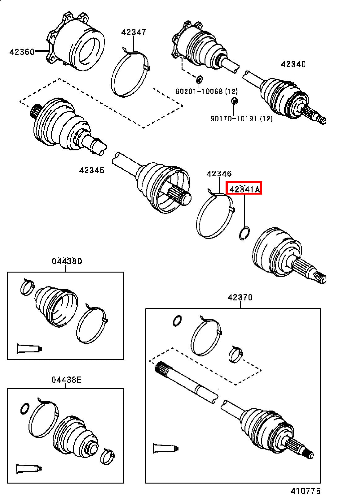 Genuine Toyota LandCruiser HZJ71 HZJ105 HDJ81 Front Axle Shaft Ring Hole Snap