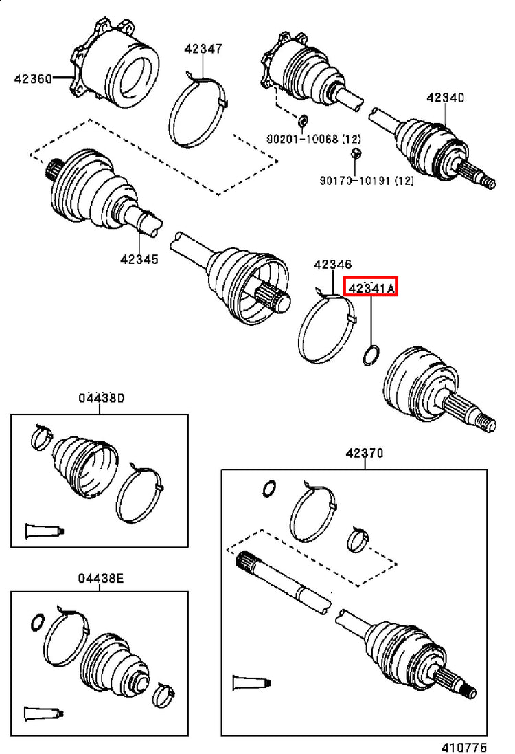 Genuine Toyota LandCruiser HZJ71 HZJ105 HDJ81 Front Axle Shaft Ring Hole Snap