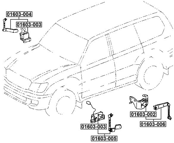 01603-006 Febest Rear Level Sensor (With Bracket, With Link) 89407-60010