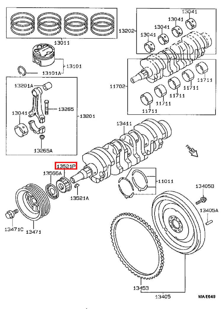 Genuine Celica AT160 4AG 4AGE Crankshaft Timing Gear Sprocket Pulley