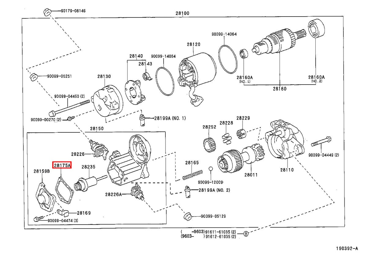 Genuine Camry VCV10 SXV23 SXV20 SXV11 Starter Magnetic Switch Cover Gasket