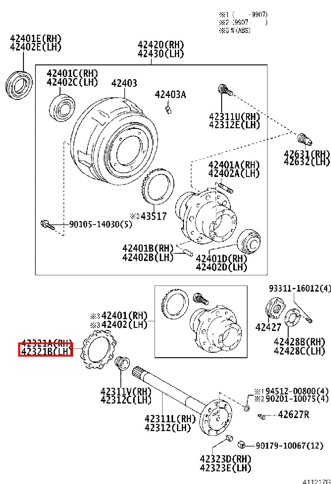 Genuine Toyota Coaster XZB70 XZB60 XZB59 XZB51 Rear RH Axle Shaft Gasket