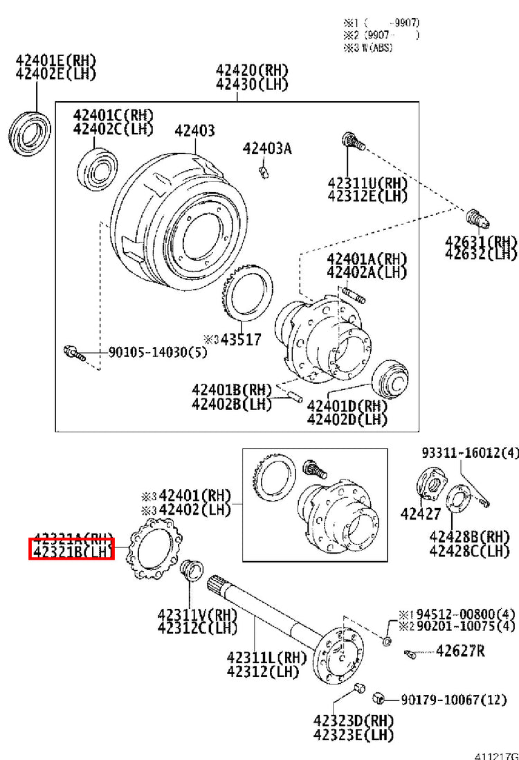 Genuine Toyota Coaster XZB70 XZB60 XZB59 XZB51 Rear RH Axle Shaft Gasket