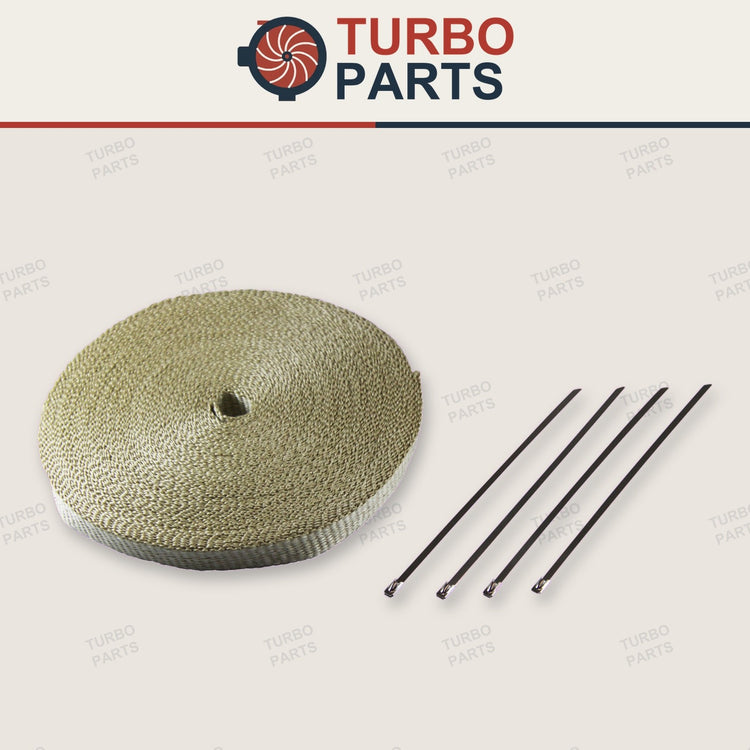 Heat Shield Exhaust Wrap 25mm(1") x 30mt(100ft) with 4 Lock Ties Rated 650⁰C
