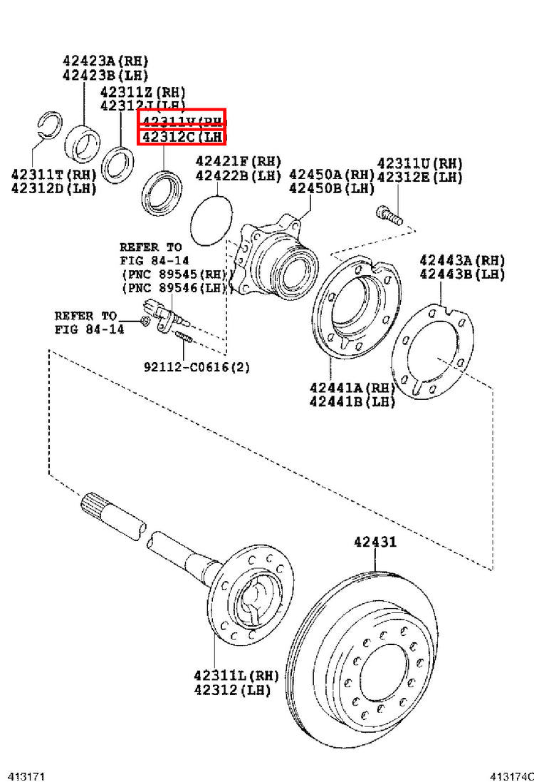Genuine Tacoma TRN265 TRN260 TRN245 Rear Axle Shaft Inner Oil Seal