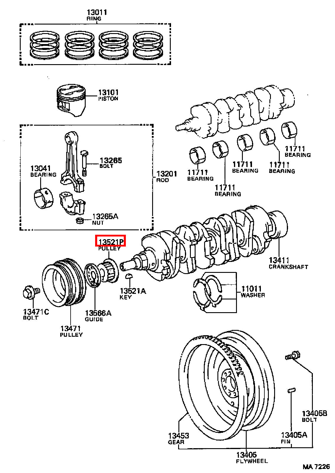 Genuine Celica AT160 4AG 4AGE Crankshaft Timing Gear Sprocket Pulley