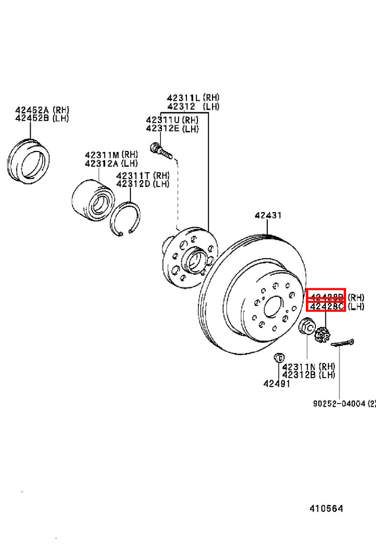 Genuine Grand HiAce VCH16 Hiace KLH28 KLH22 KLH18 KLH12 Rear Axle Lock Nut Plate