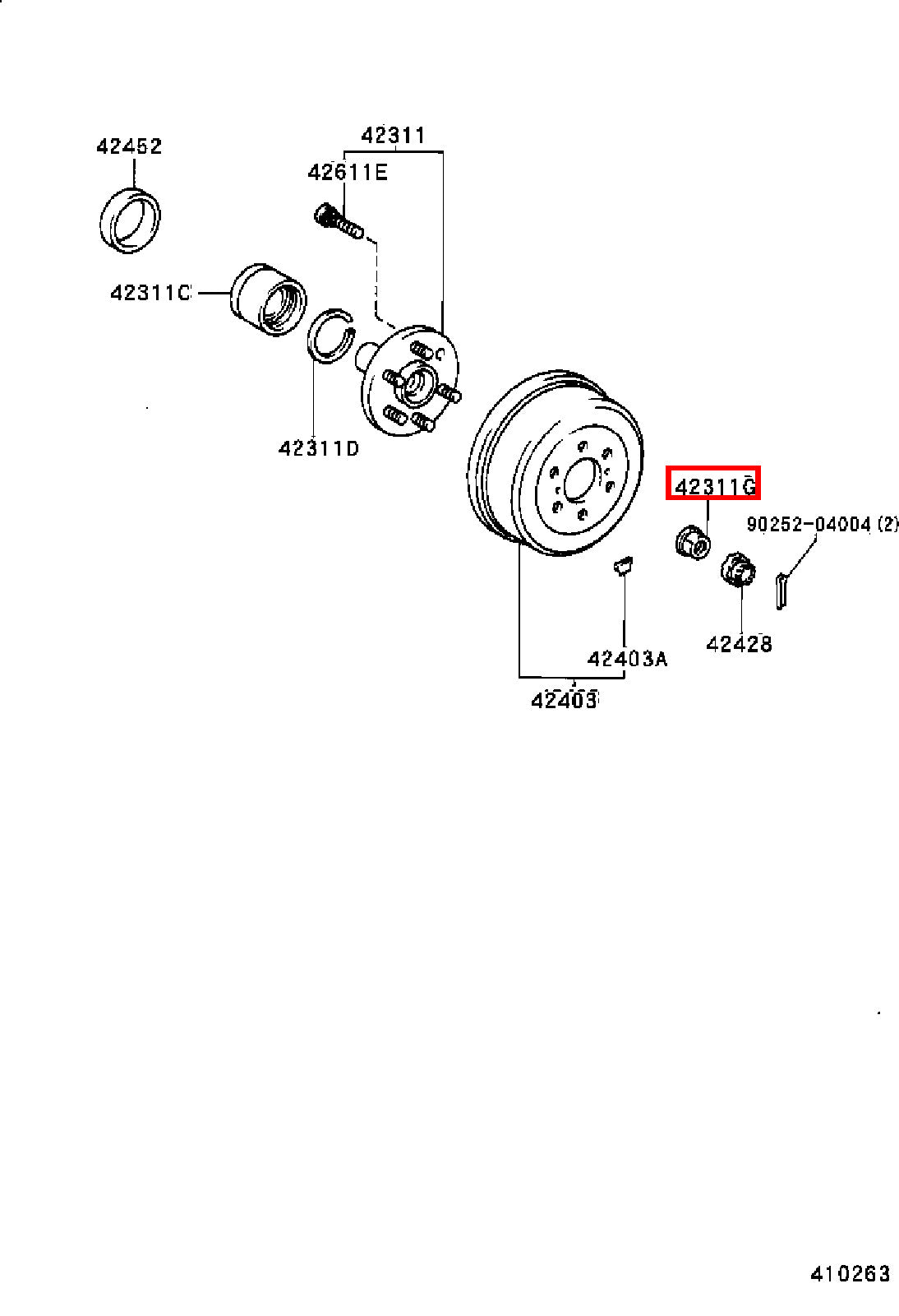 Genuine Hiace RCH29 RCH28 RCH23 RCH22 RCH19 RCH18 RCH13 Rear Axle Shaft Nut
