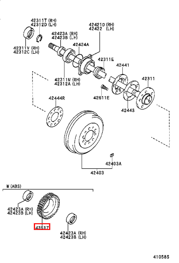 Genuine Hilux KZN165 KUN36 KUN35 KUN26 KUN25 KUN16 KUN15 Rear Axle ABS Rotor