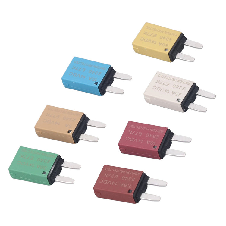 7 Reset Circuit Breaker 5A 7.5A 10A 15A 20A 25A 30A ATC ATO Blade 14VDC