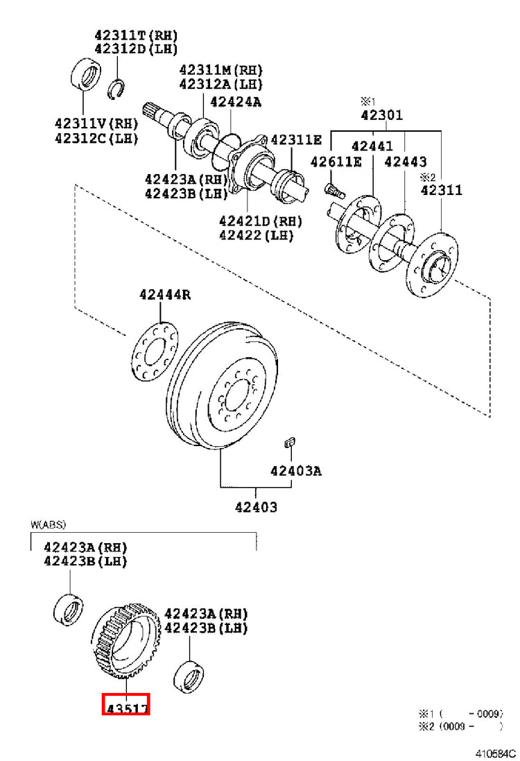 Genuine Hilux KZN165 KUN36 KUN35 KUN26 KUN25 KUN16 KUN15 Rear Axle ABS Rotor