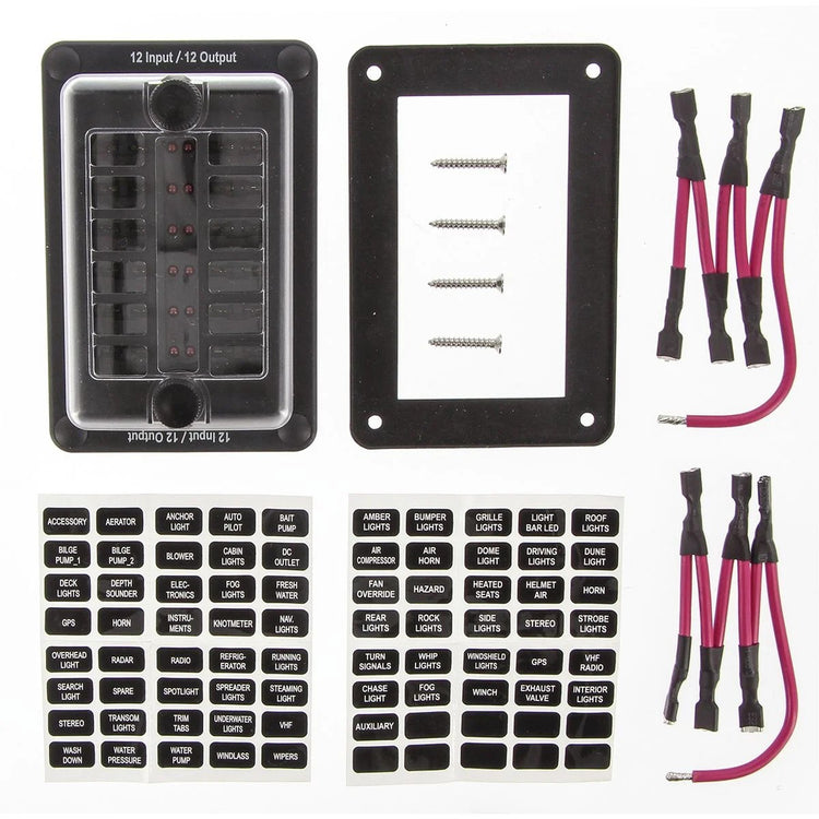 OEX 12 Way Weatherproof Standard Blade Fuse Box - ACX5126