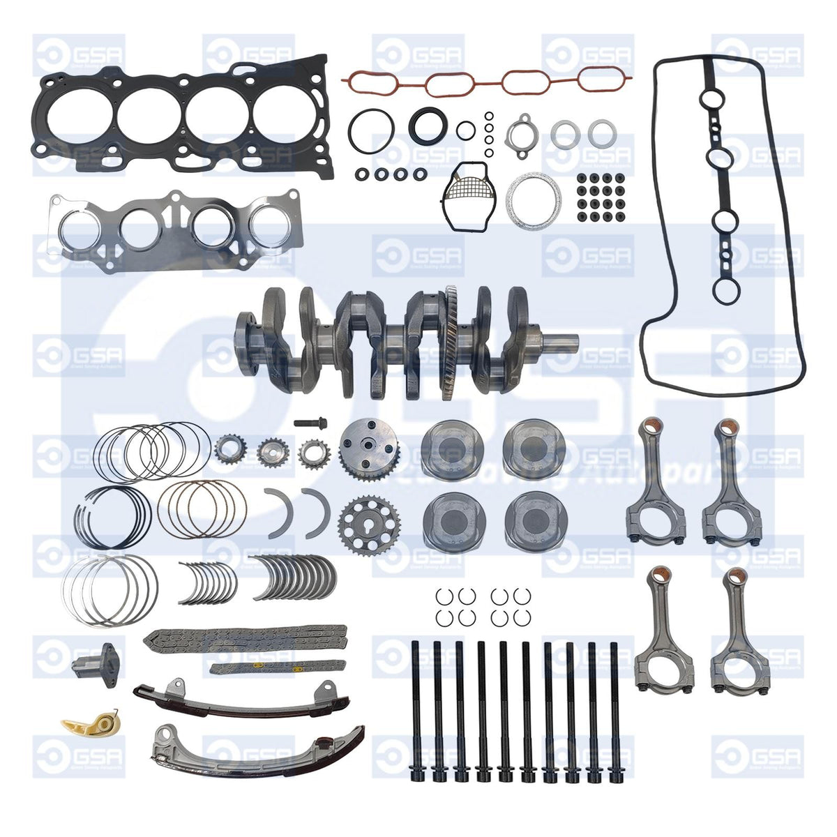 2AZ-FE 2.4L Engine Overhaul Rebuild Kit w/ Crankshaft Rods for Toyota 1340128030
