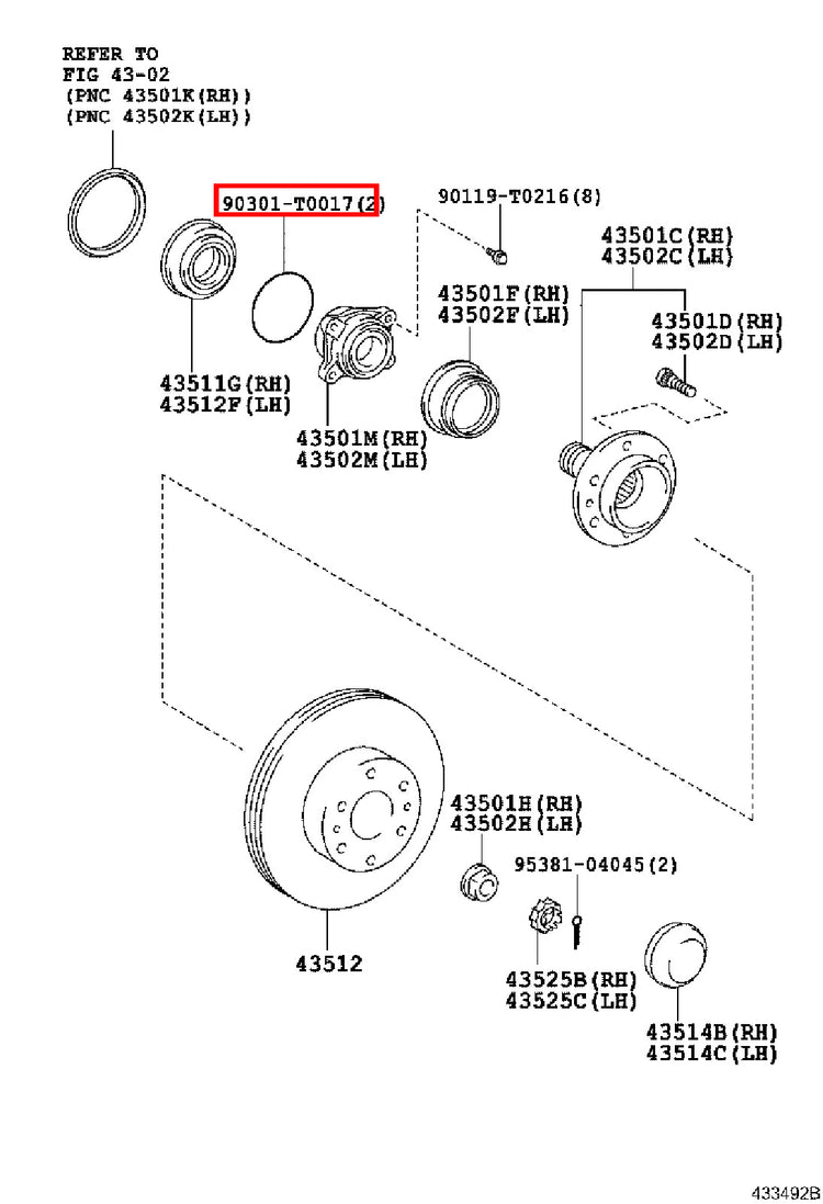 Genuine Hilux TGN36 Front Wheel Bearing Seal O Ring