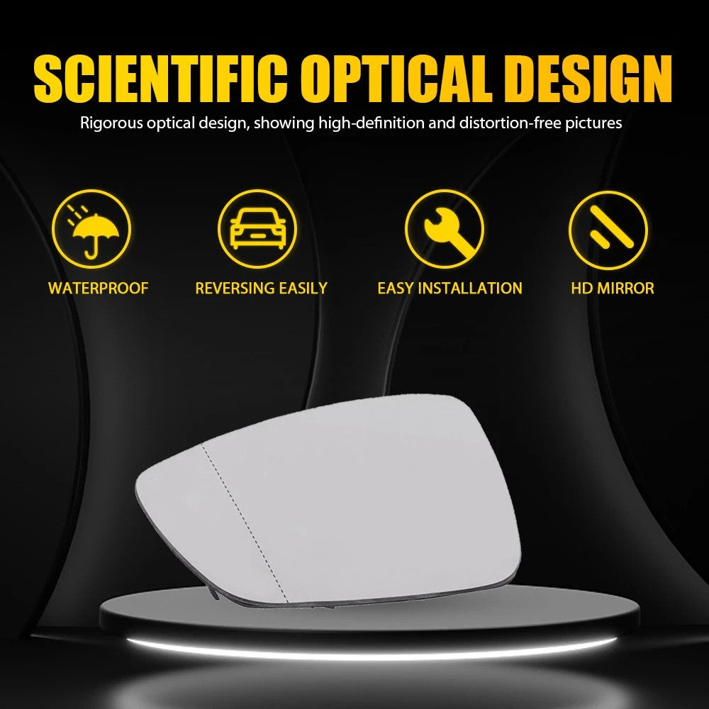 Car Left Side Mirror glass for VW POLO 2010-2017 Heated Convex with Base Plate