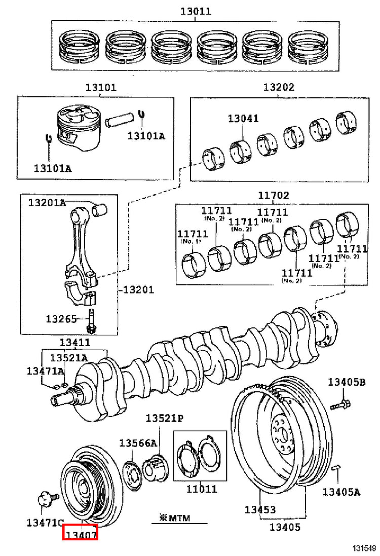 Genuine Lexus IS300 JCE10 2JZ 3.0 Petrol Harmonic Balancer Crank Damper Pulley