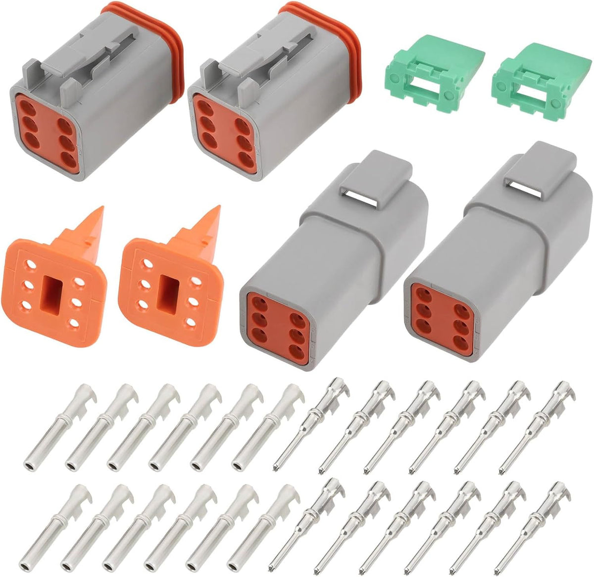 2Set 6 Pin Waterproof Electrical Connector Kit DT04-6P DT06-6S Compatible with D