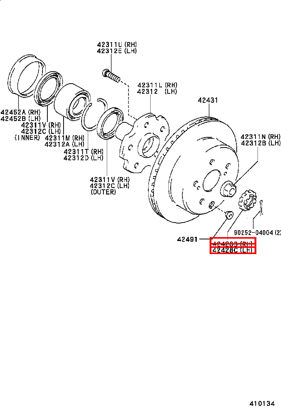 Genuine Grand HiAce VCH16 Hiace KLH28 KLH22 KLH18 KLH12 Rear Axle Lock Nut Plate