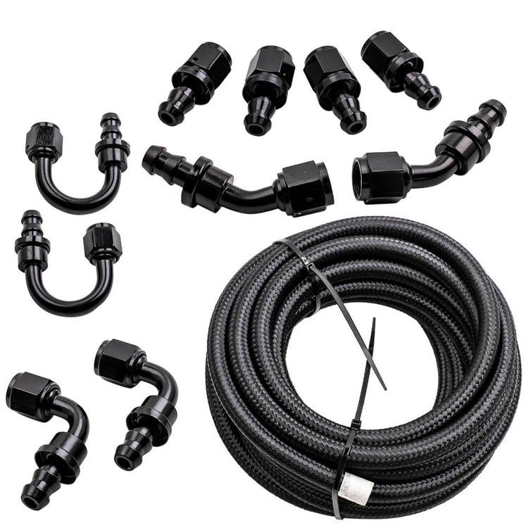 High-Performance AN6 Fuel Line Kit 6M with Push Lock Ends for Nissan Skyline