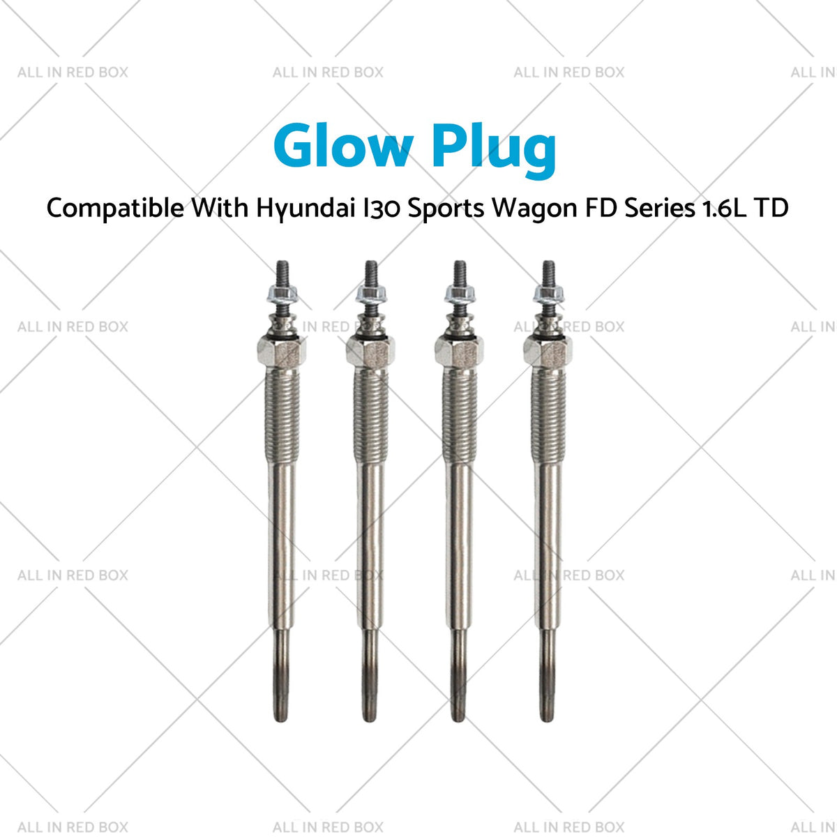 4x Glow Plug Set Suitable for Hyundai I30 Sports Hatchback Wagon 1.6L TD D4FB