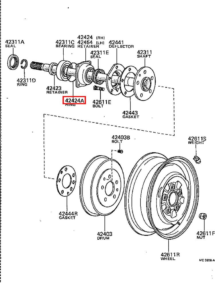 Genuine Tacoma VZN150 RZN196 RZN191 RZN171 RZN161 Rear Axle Bearing Seal O Ring
