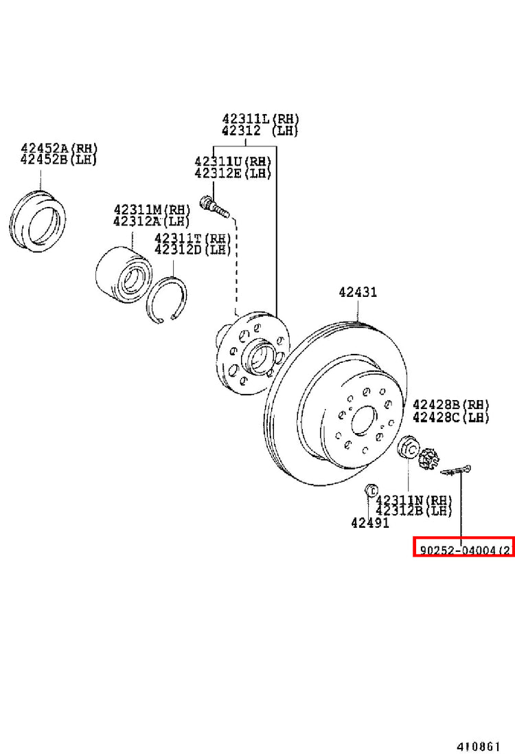 Genuine Regius RCH47 RCH41 LXH43 KCH46 KCH40 Axle Shaft Nut Cotter Pin