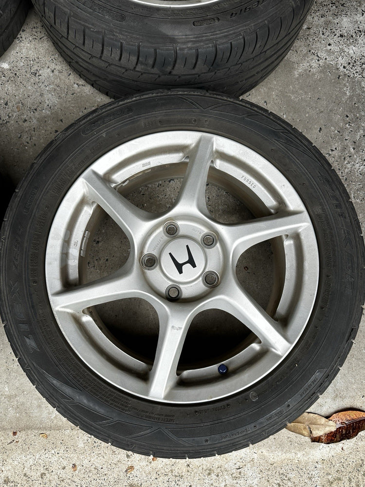JDM Honda S2000 AP1 BBS Forged 16" Wheels & Tires OEM 6-Spoke Staggered 5x114.3