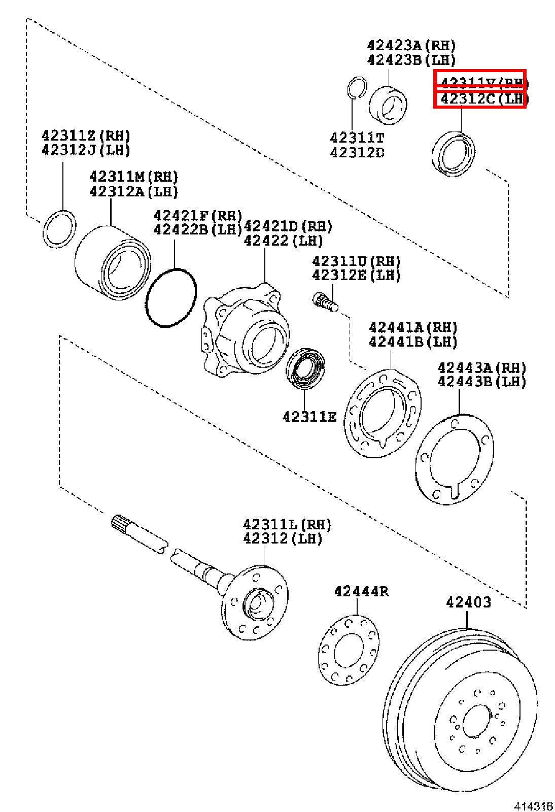 Genuine Hilux TGN110 TGN10 KUN36 KUN35 KUN26 Rear Axle Shaft Inner Oil Seal