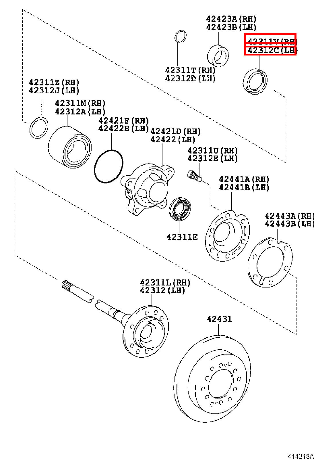 Genuine Hilux TGN110 TGN10 KUN36 KUN35 KUN26 Rear Axle Shaft Inner Oil Seal