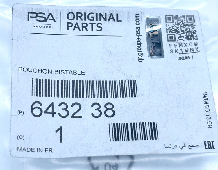 Genuine Citroen C3 C4 C5 & Peugeot 205 306 Washer Fluid Tank Sealing Cap 643238