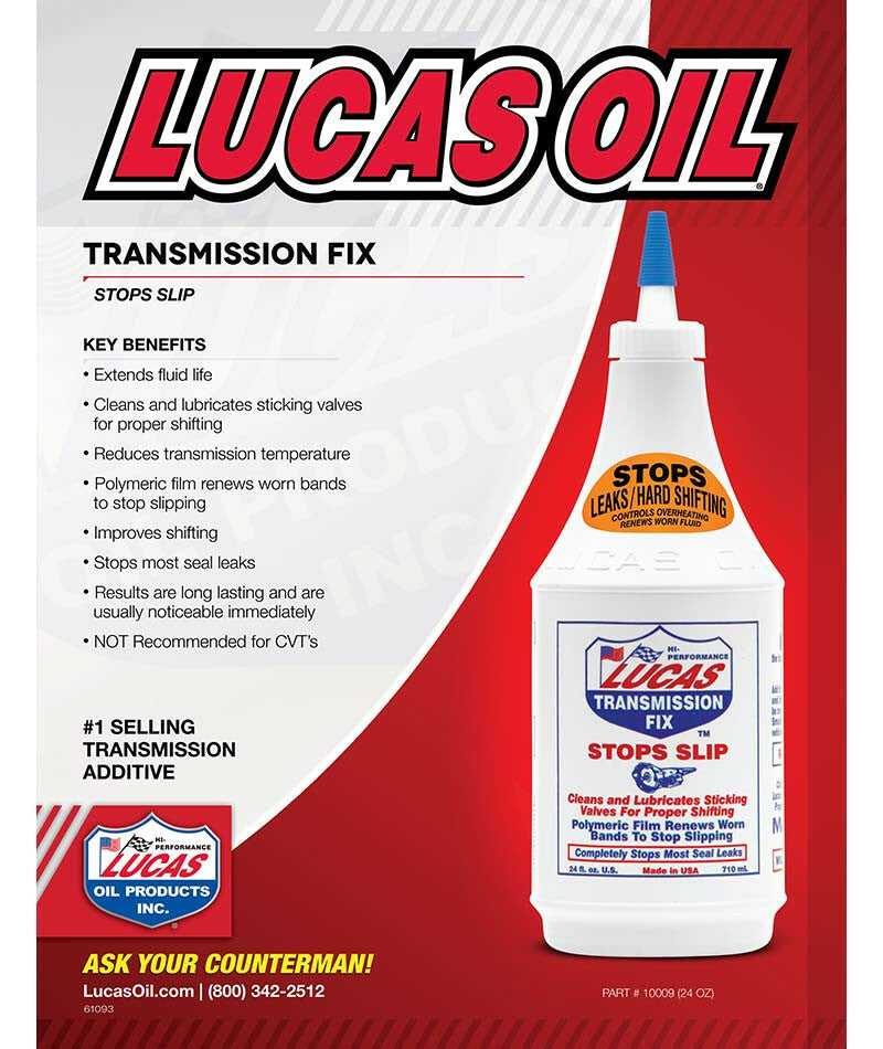 Lucas oil, 10009, transmission fix, stop slip treatment, stop leak, 710ml