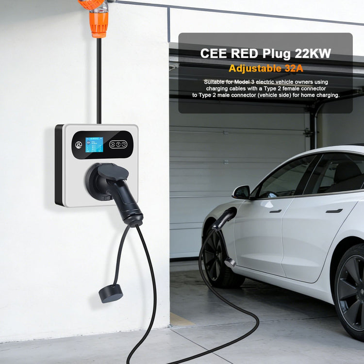 ISIGMA 22KW V1 EV Wallbox Charger APP WIFI Bluetooth 8-32A 3Phase Type 2