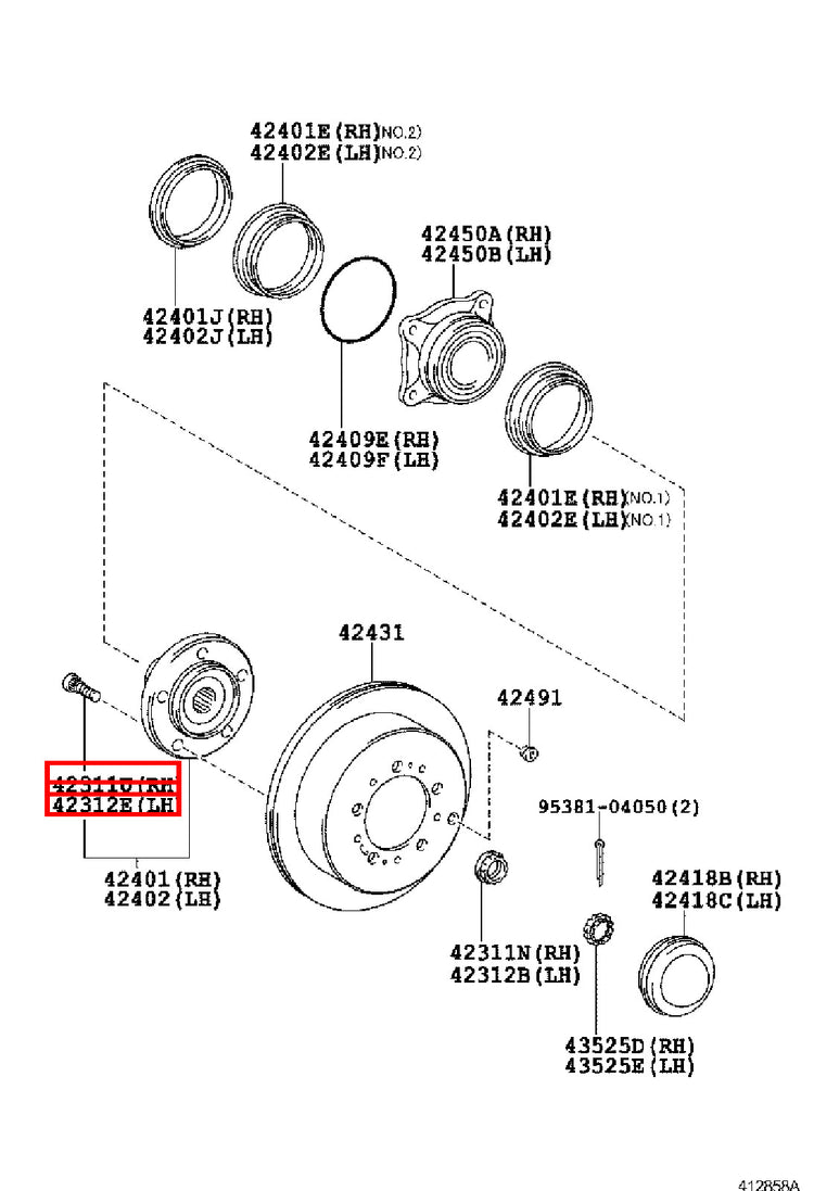 Genuine LandCruiser HZJ76 HZJ71 HZJ105 HDJ100 Front Wheel Hub Stud Bolt x10