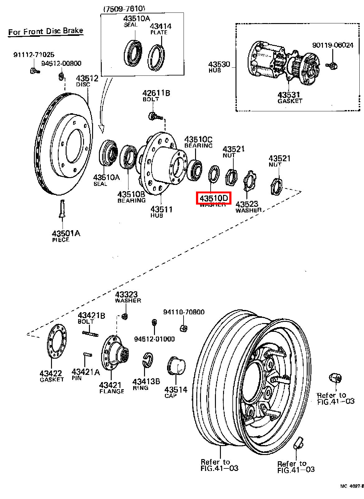 Genuine Regius RCH47 KCH46 Regius Ace KZH120 KZH106 Front Axle Lock Washer