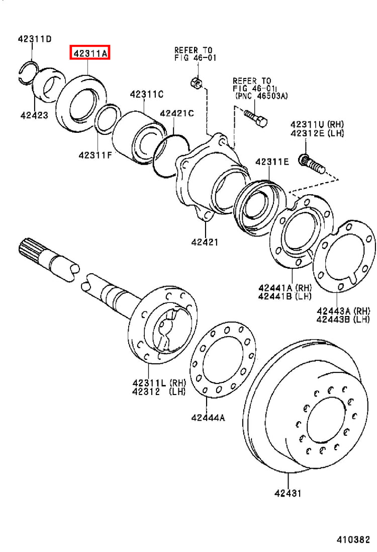 Genuine Toyota LandCruiser 100 Series UZJ HDJ Rear Axle Shaft Inner Oil Seal