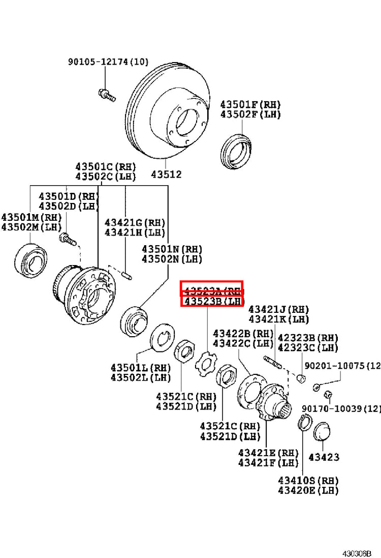 Genuine Dyna LY230 LY220 Dyna ToyoAce KDY220 Front Wheel Bearing Lock Tab Washer