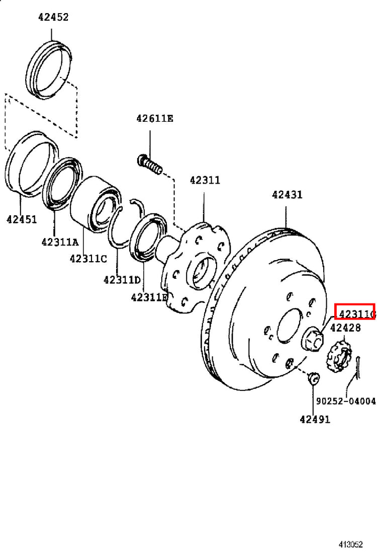 Genuine Hiace RCH29 RCH28 RCH23 RCH22 RCH19 RCH18 RCH13 Rear Axle Shaft Nut