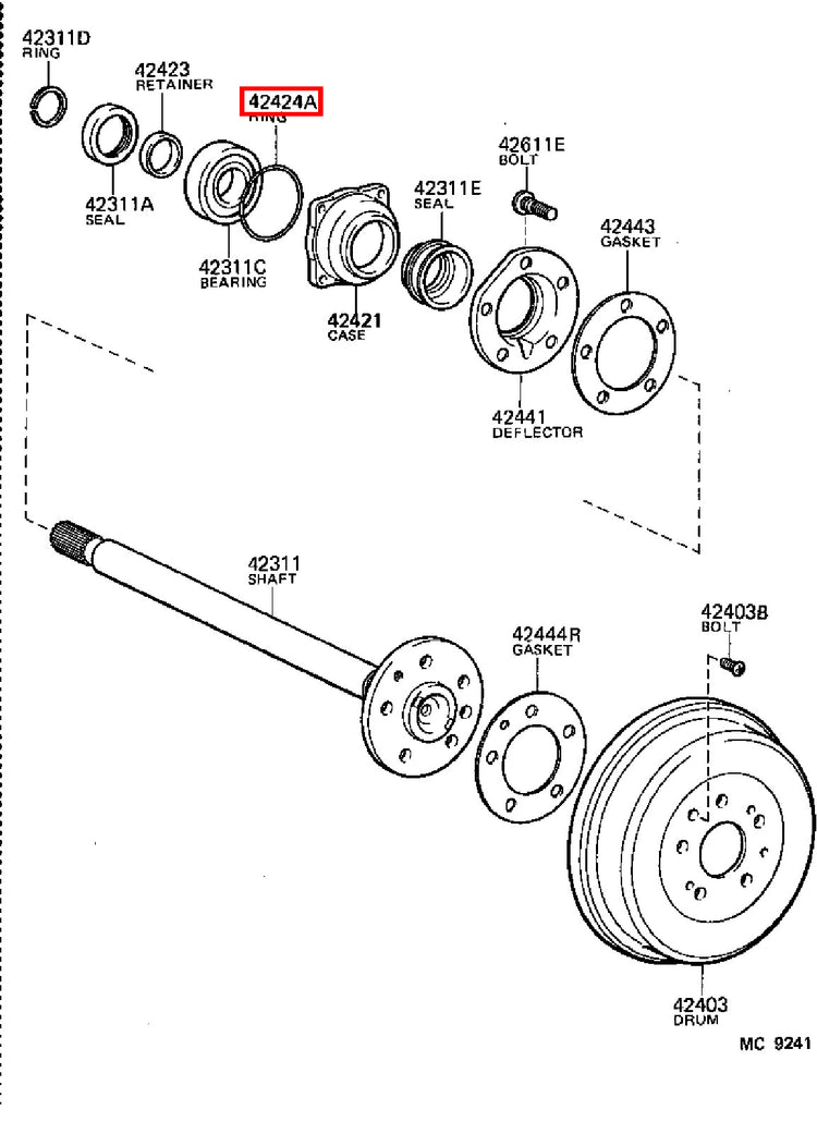 Genuine Tundra VCK40 VCK30 UCK41 UCK40 UCK31 UCK30 Rear Axle Bearing Seal O Ring