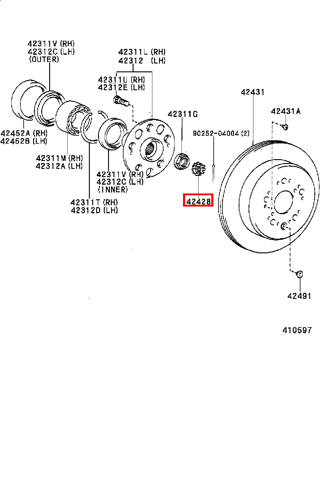 Genuine Grand HiAce VCH16 Hiace KLH28 KLH22 KLH18 KLH12 Rear Axle Lock Nut Plate