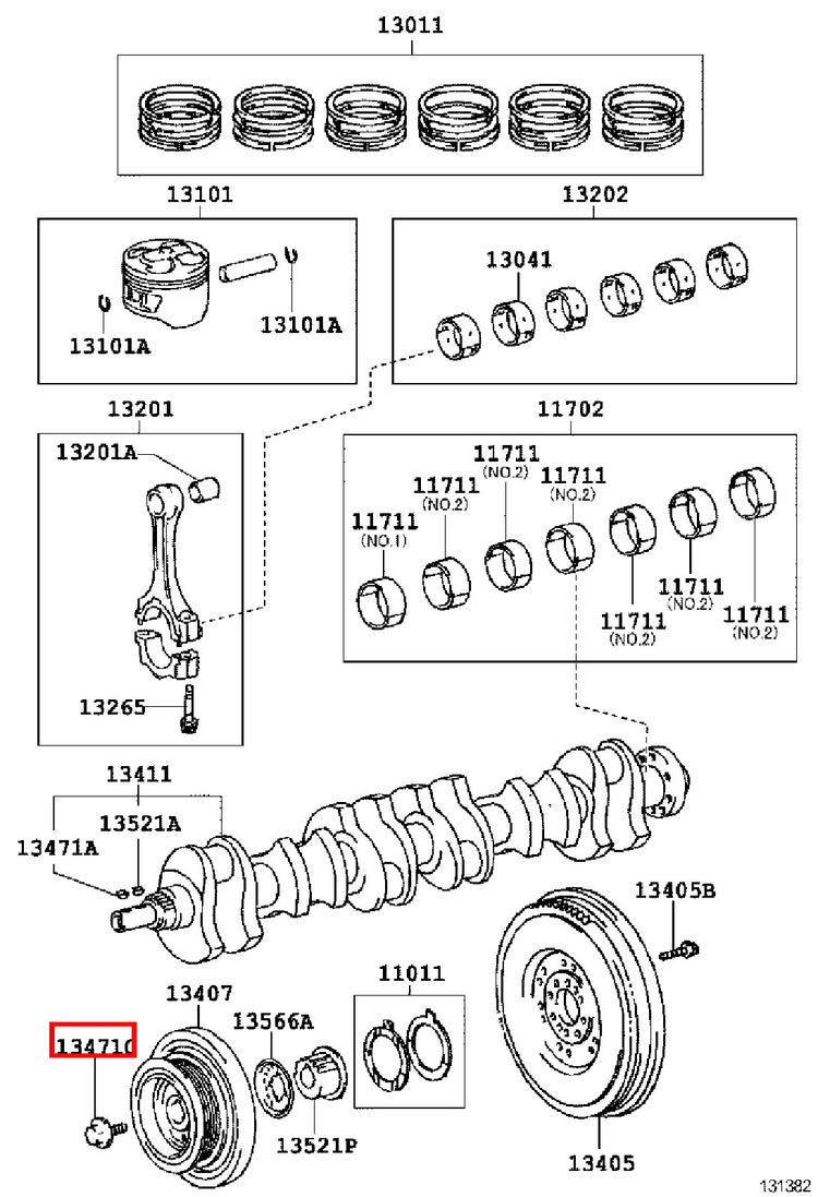 Genuine Crown JZS171 1JZ GTE Crankshaft Harmonic Balancer Pulley Bolt