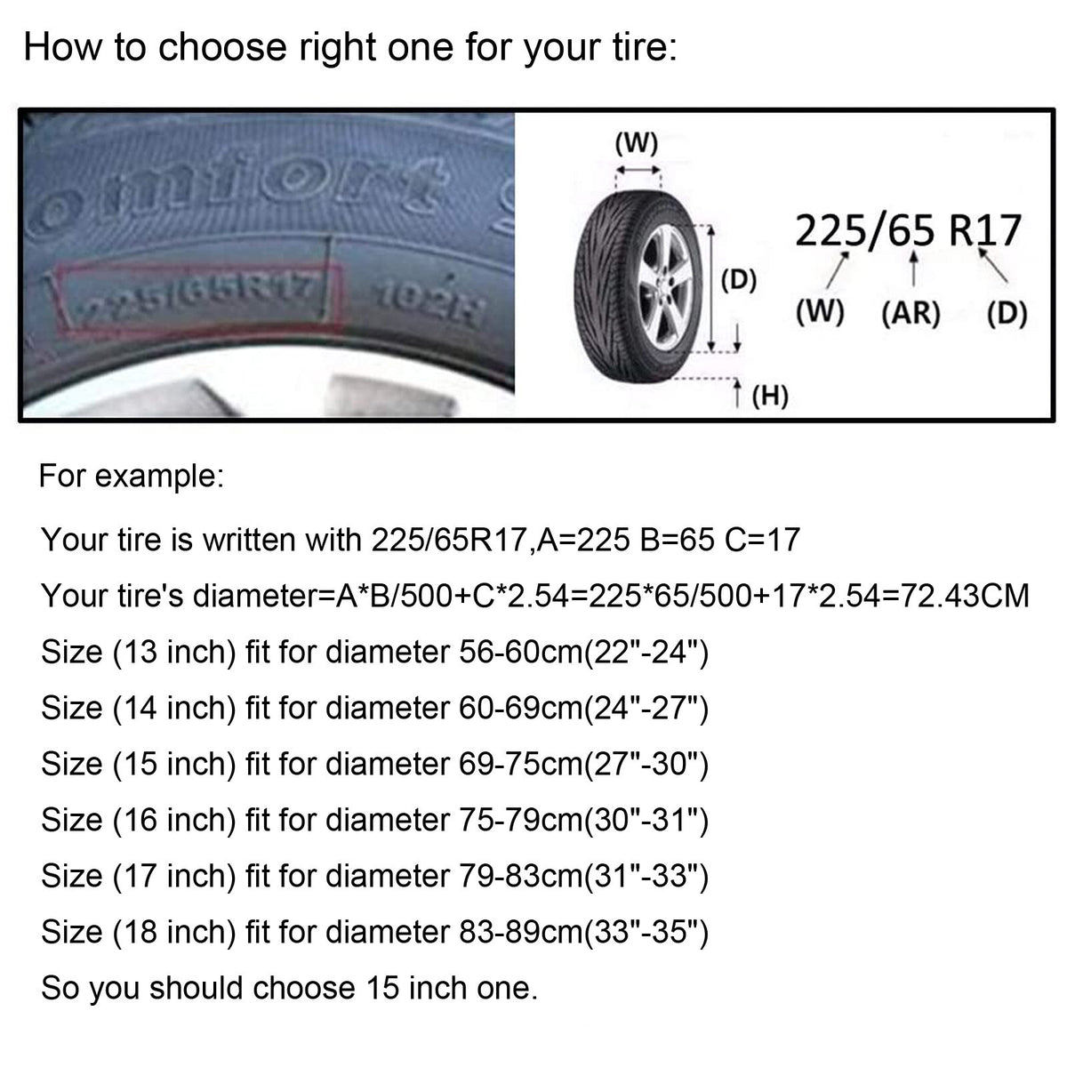 13 inch Trailer Spare Tire Wheel Cover for ST175/80D13 Sporttrailer BIAS Tyre WT
