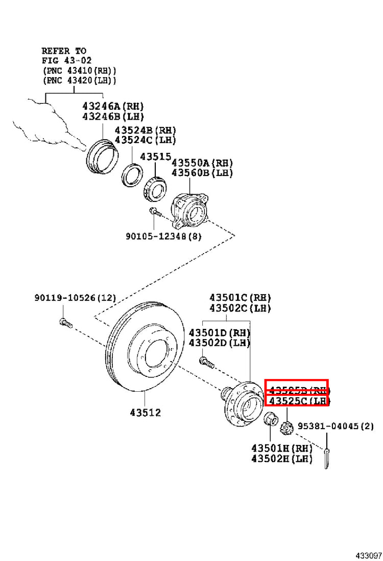 Genuine Regius Ace TRH229 Sequoia UCK45 Front Axle Outer CV Joint Lock Nut Cap