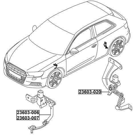 Rear Level Sensor Fits Skoda 5Q0512521J