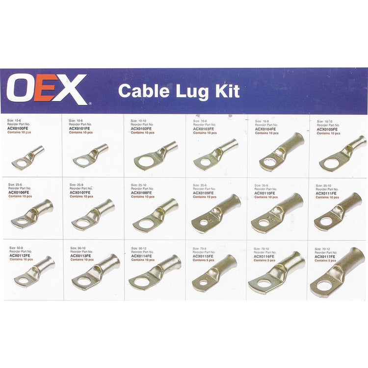 OEX ACX0120FE B&S Battery Cable Lug Terminals Assortment Kit 165 Piece
