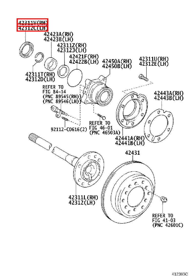Genuine Tacoma TRN265 TRN260 TRN245 Rear Axle Shaft Inner Oil Seal