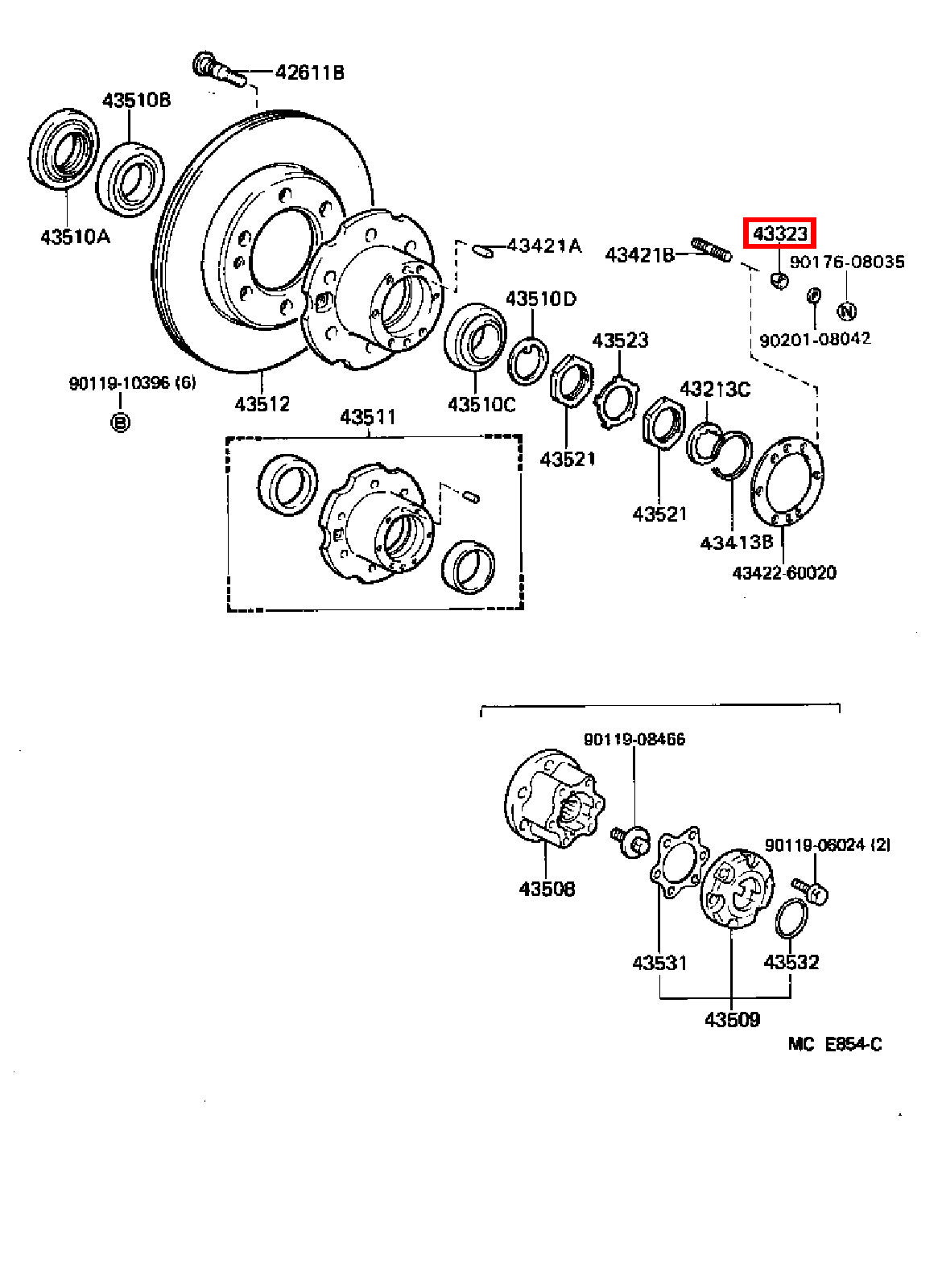 Genuine Hilux YN107 YN106 YN105 YN100 VZN172 Front Axle Hub Stud Cone Washer
