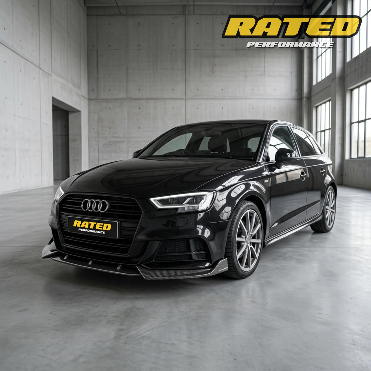 Carbon Fibre Style Rear Bumper Lip for Audi A3 S-Line S3 8V 2017-2020