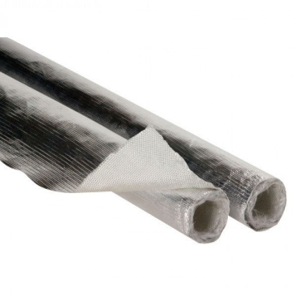 Heat Shield Mat 315mm x 1m Aluminised Fibreglass with adhesive Rated 590'C