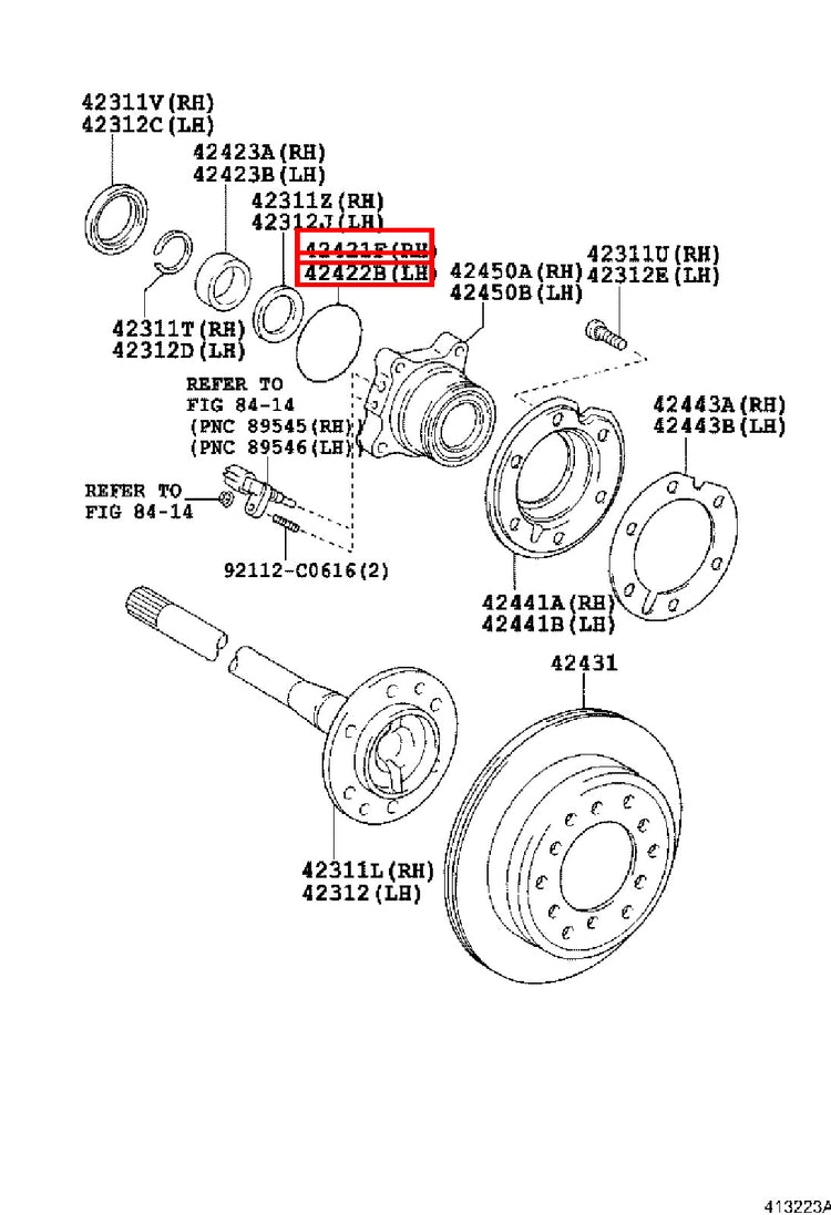 Genuine Tacoma TRN260 TRN245 TRN240 TRN225 Rear Axle Bearing Seal O Ring x2