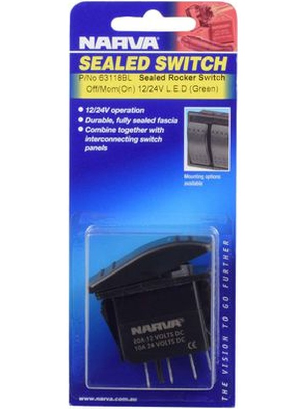 Narva Replacement Off/Momentary Switch w/LED suits Switch Panels (63118BL)